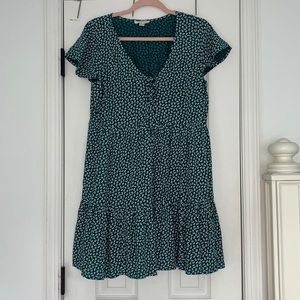 American Eagle Green Floral Dress